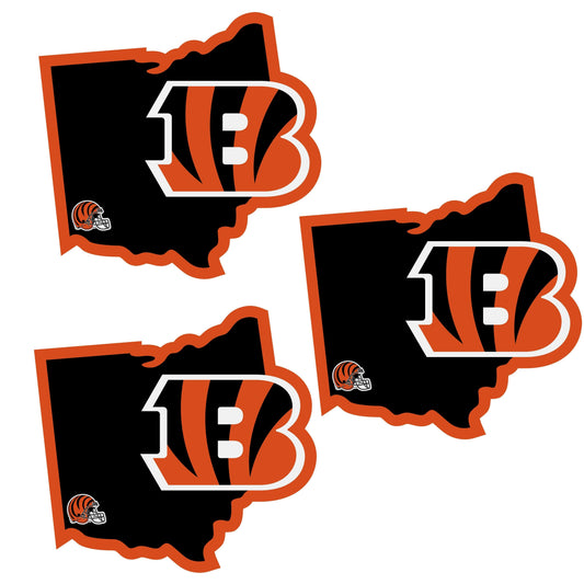 Cincinnati Bengals Home State Decal, 3pk - Siskiyou Buckle