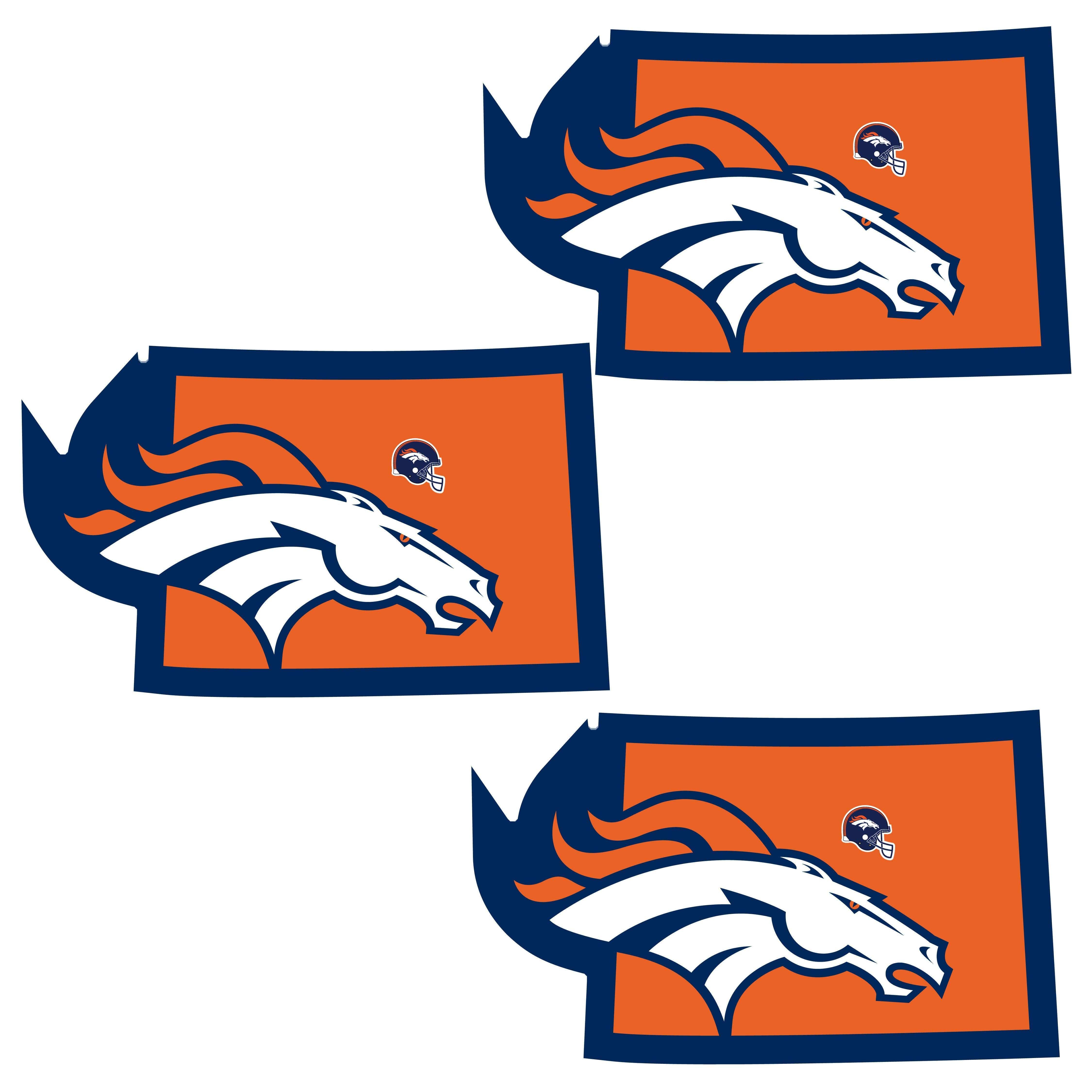Denver Broncos Home State Decal, 3pk - Siskiyou Buckle