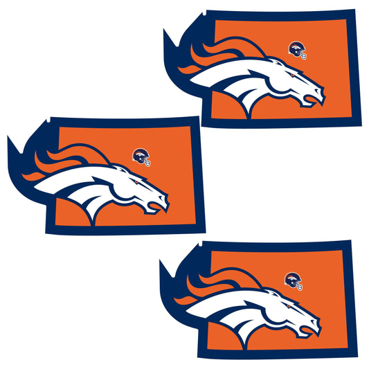 Denver Broncos Home State Decal, 3pk - Siskiyou Buckle