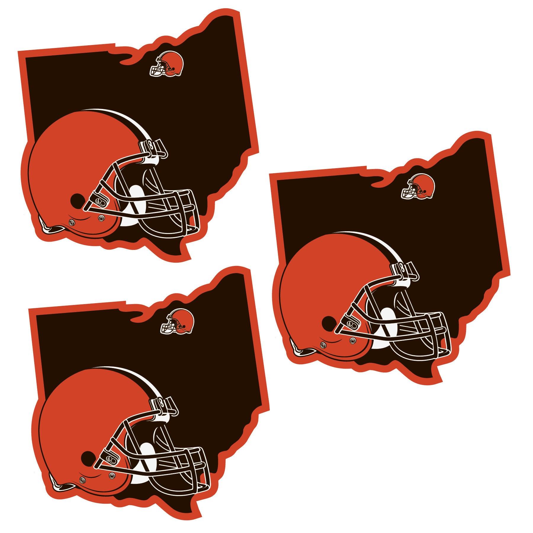 Cleveland Browns Home State Decal, 3pk - Flyclothing LLC