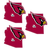 Arizona Cardinals Home State Decal, 3pk - Siskiyou Buckle