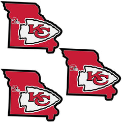 Kansas City Chiefs Home State Decal, 3pk - Flyclothing LLC