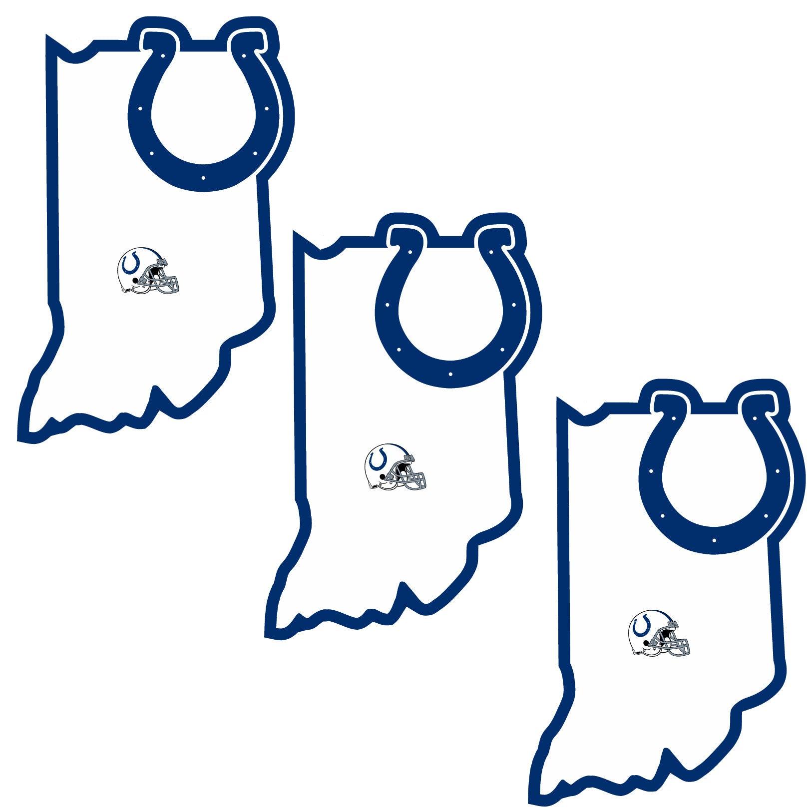 Indianapolis Colts Home State Decal, 3pk - Flyclothing LLC