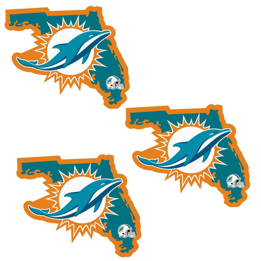 Miami Dolphins Home State Decal, 3pk - Siskiyou Buckle
