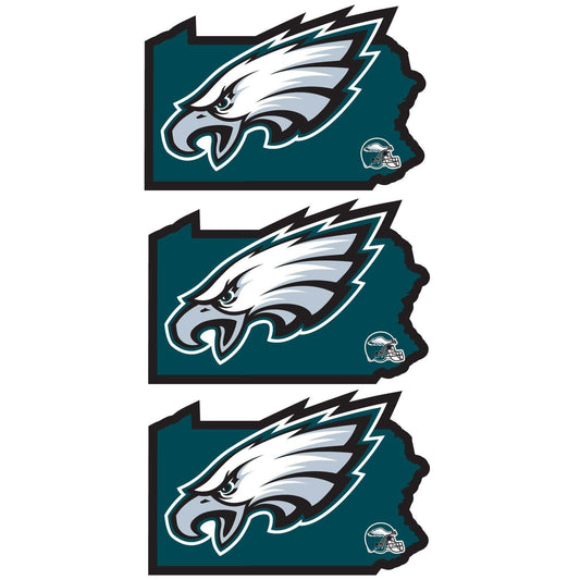 Philadelphia Eagles Home State Decal, 3pk - Siskiyou Buckle