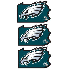 Philadelphia Eagles Home State Decal, 3pk - Siskiyou Buckle