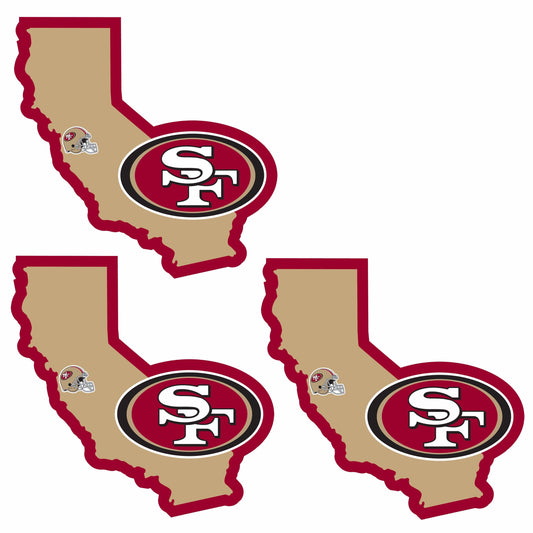 San Francisco 49ers Home State Decal, 3pk - Siskiyou Buckle