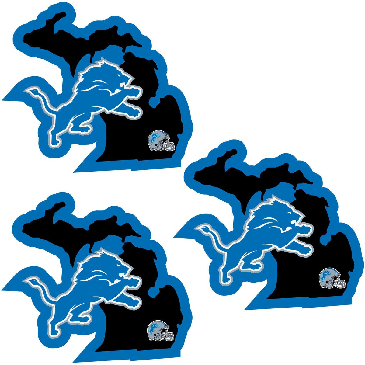 Detroit Lions Home State Decal, 3pk - Flyclothing LLC