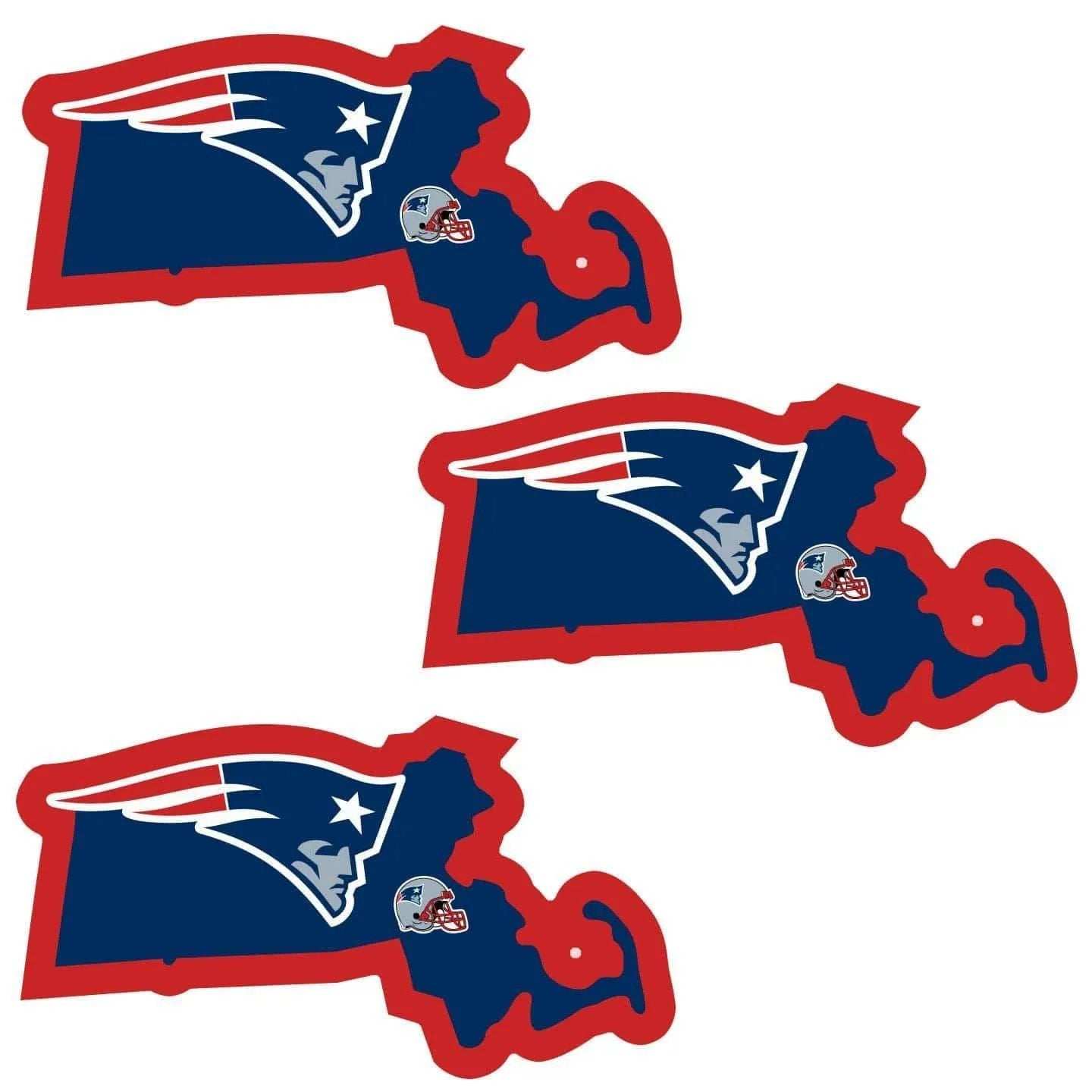 New England Patriots Home State Decal, 3pk - Siskiyou Buckle - Flyclothing LLC
