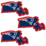 New England Patriots Home State Decal, 3pk - Siskiyou Buckle