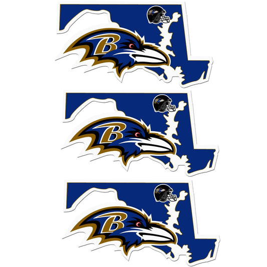 Baltimore Ravens Home State Decal, 3pk - Flyclothing LLC