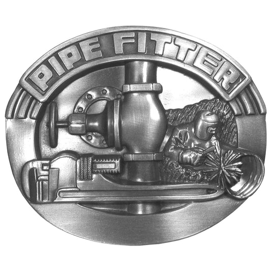 Pipe Fitter Antiqued Belt Buckle - Flyclothing LLC