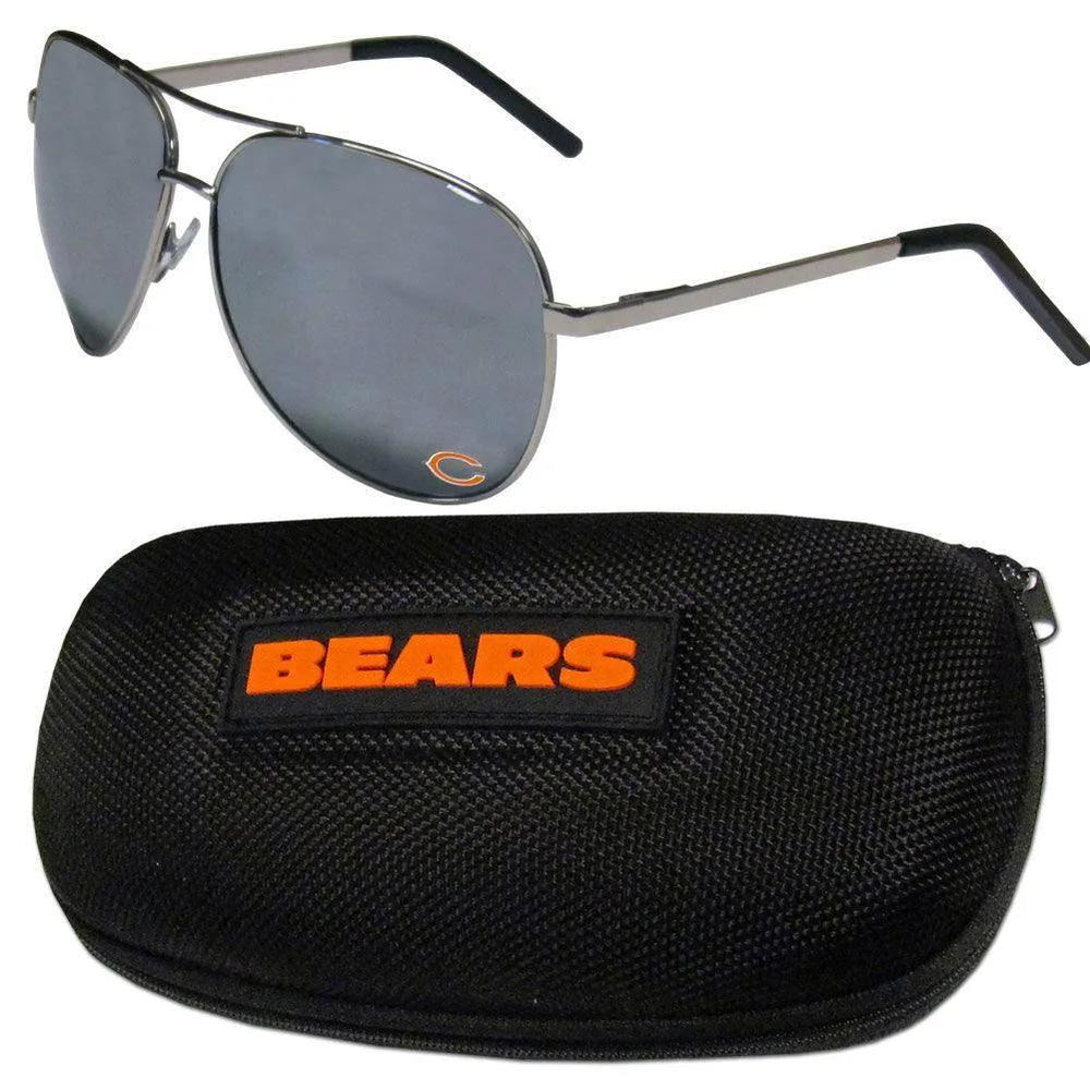 Chicago Bears Aviator Sunglasses and Zippered Carrying Case - Siskiyou Buckle