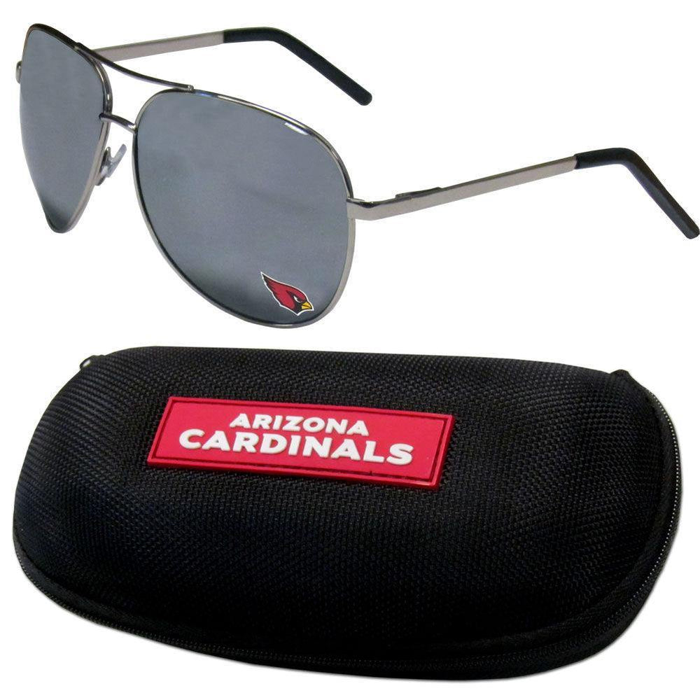Arizona Cardinals Aviator Sunglasses and Zippered Carrying Case - Siskiyou Buckle