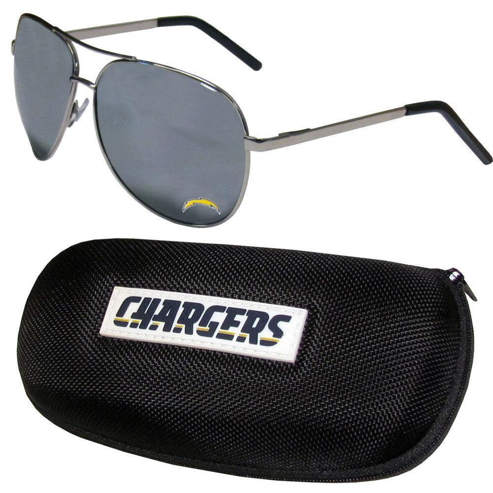 Los Angeles Chargers Aviator Sunglasses and Zippered Carrying Case - Siskiyou Buckle