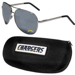 Los Angeles Chargers Aviator Sunglasses and Zippered Carrying Case - Flyclothing LLC