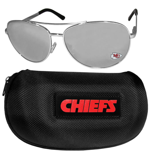Kansas City Chiefs Aviator Sunglasses and Case - Siskiyou Buckle
