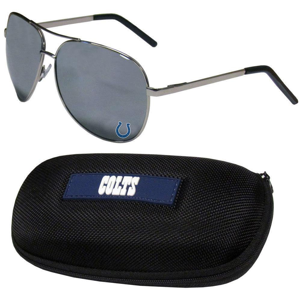 Indianapolis Colts Aviator Sunglasses and Zippered Carrying Case - Siskiyou Buckle