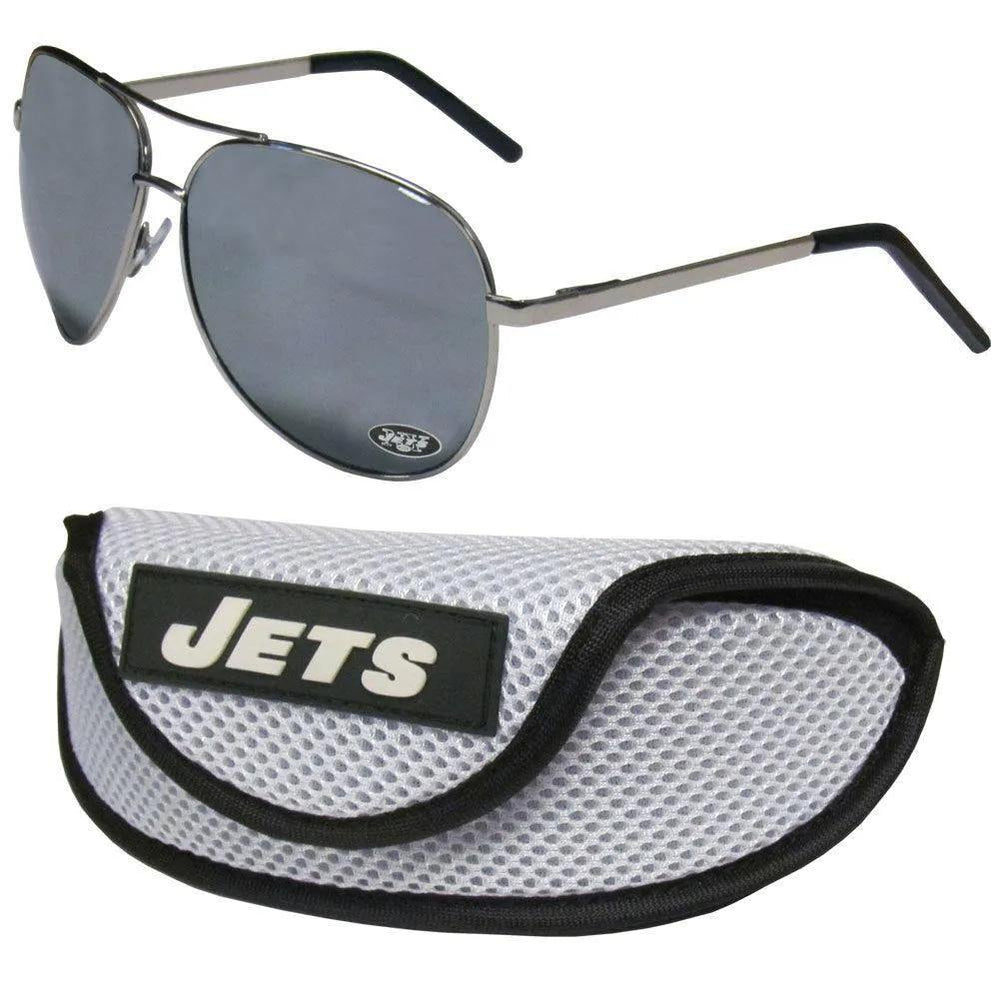 New York Jets Aviator Sunglasses and Sports Case - Siskiyou Buckle