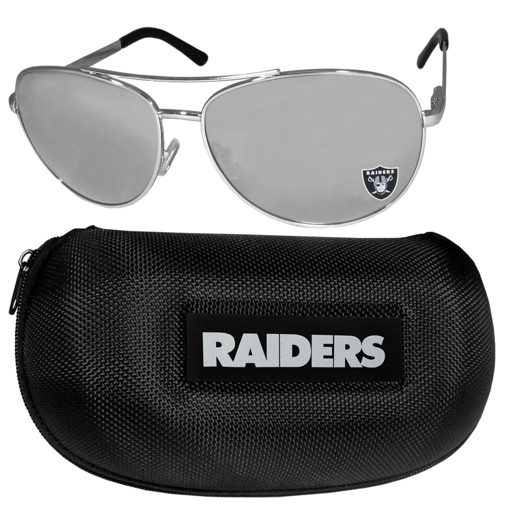 Las Vegas Raiders Aviator Sunglasses and Case - Siskiyou Buckle
