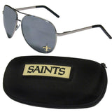New Orleans Saints Aviator Sunglasses and Zippered Carrying Case - Siskiyou Buckle