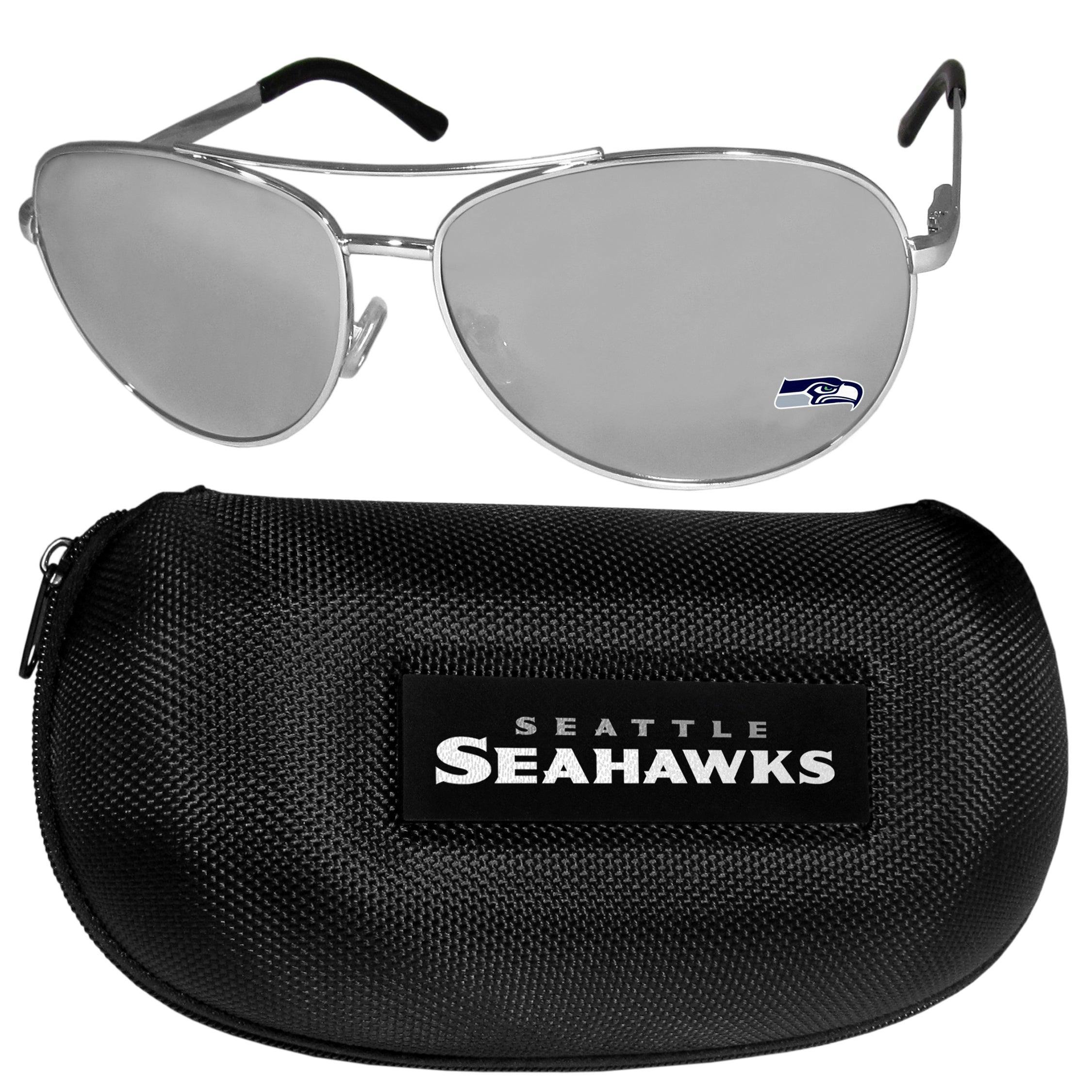 Seattle Seahawks Aviator Sunglasses and Case - Siskiyou Buckle