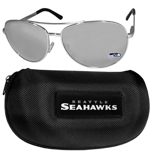 Seattle Seahawks Aviator Sunglasses and Case - Flyclothing LLC