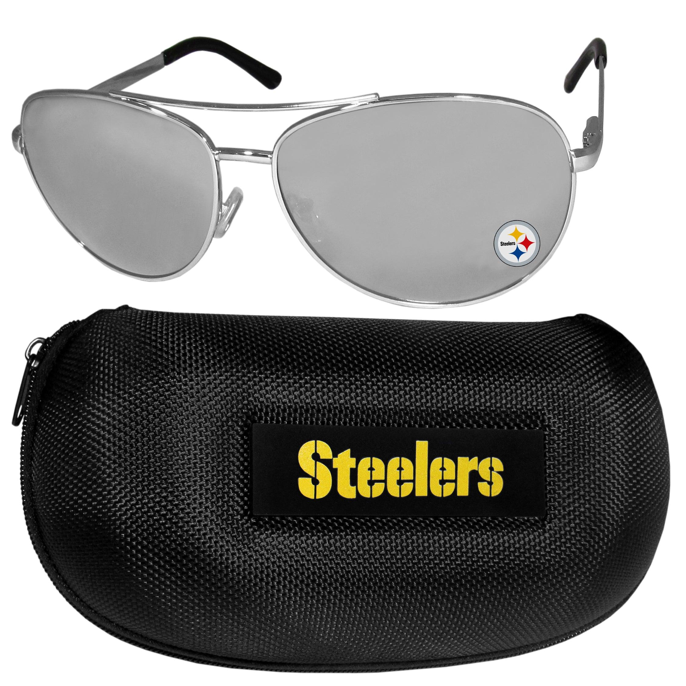 Pittsburgh Steelers Aviator Sunglasses and Case - Flyclothing LLC