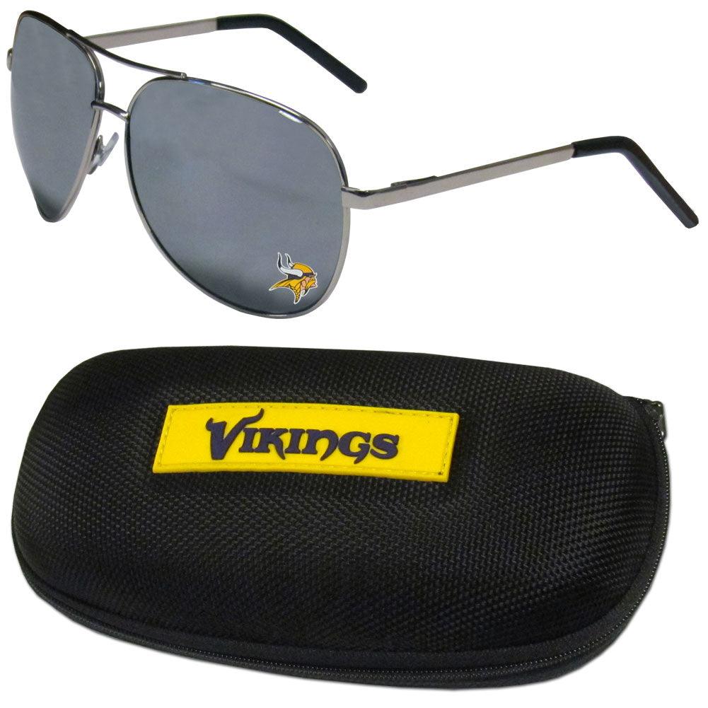 Minnesota Vikings Aviator Sunglasses and Zippered Carrying Case - Flyclothing LLC