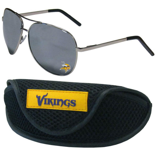 Minnesota Vikings Aviator Sunglasses and Sports Case - Flyclothing LLC
