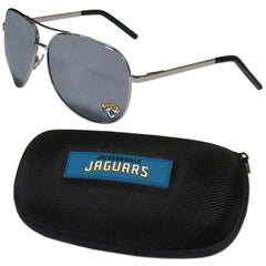 Jacksonville Jaguars Aviator Sunglasses and Zippered Carrying Case - Flyclothing LLC