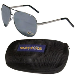 Baltimore Ravens Aviator Sunglasses and Zippered Carrying Case - Flyclothing LLC