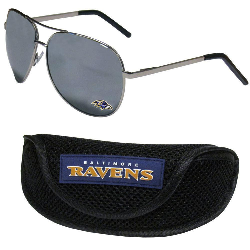 Baltimore Ravens Aviator Sunglasses and Sports Case - Siskiyou Buckle