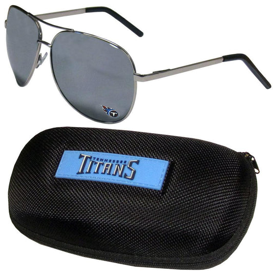 Tennessee Titans Aviator Sunglasses and Zippered Carrying Case - Flyclothing LLC