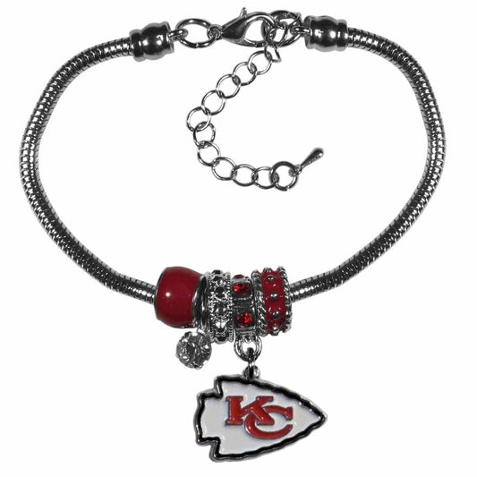 Kansas City Chiefs Euro Bead Bracelet - Kansas City Chiefs - Flyclothing LLC