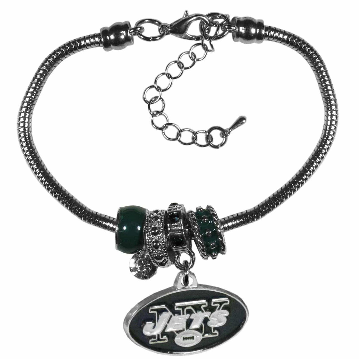 New York Jets Euro Bead Bracelet - Siskiyou Buckle - Flyclothing LLC