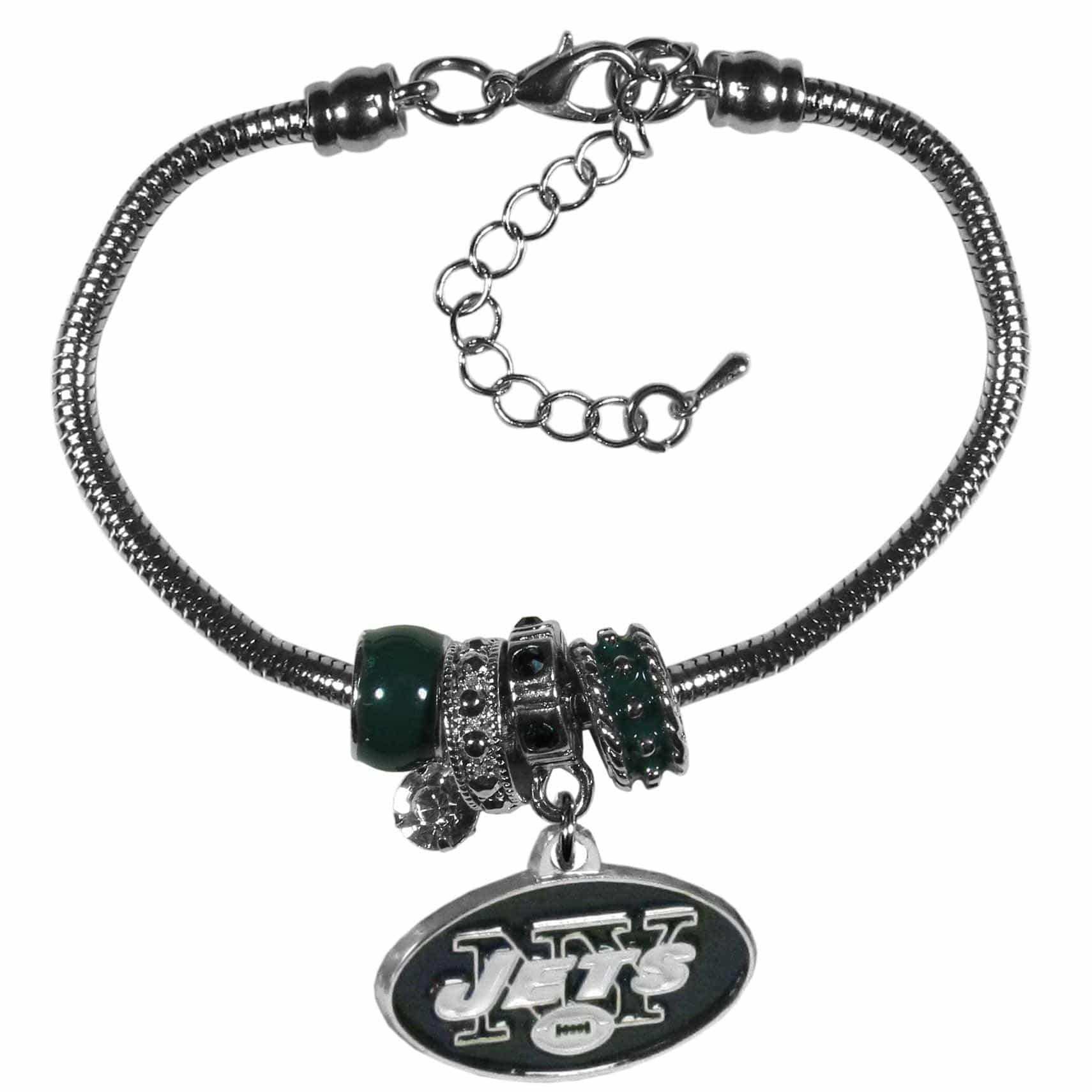 New York Jets Euro Bead Bracelet - Siskiyou Buckle - Flyclothing LLC