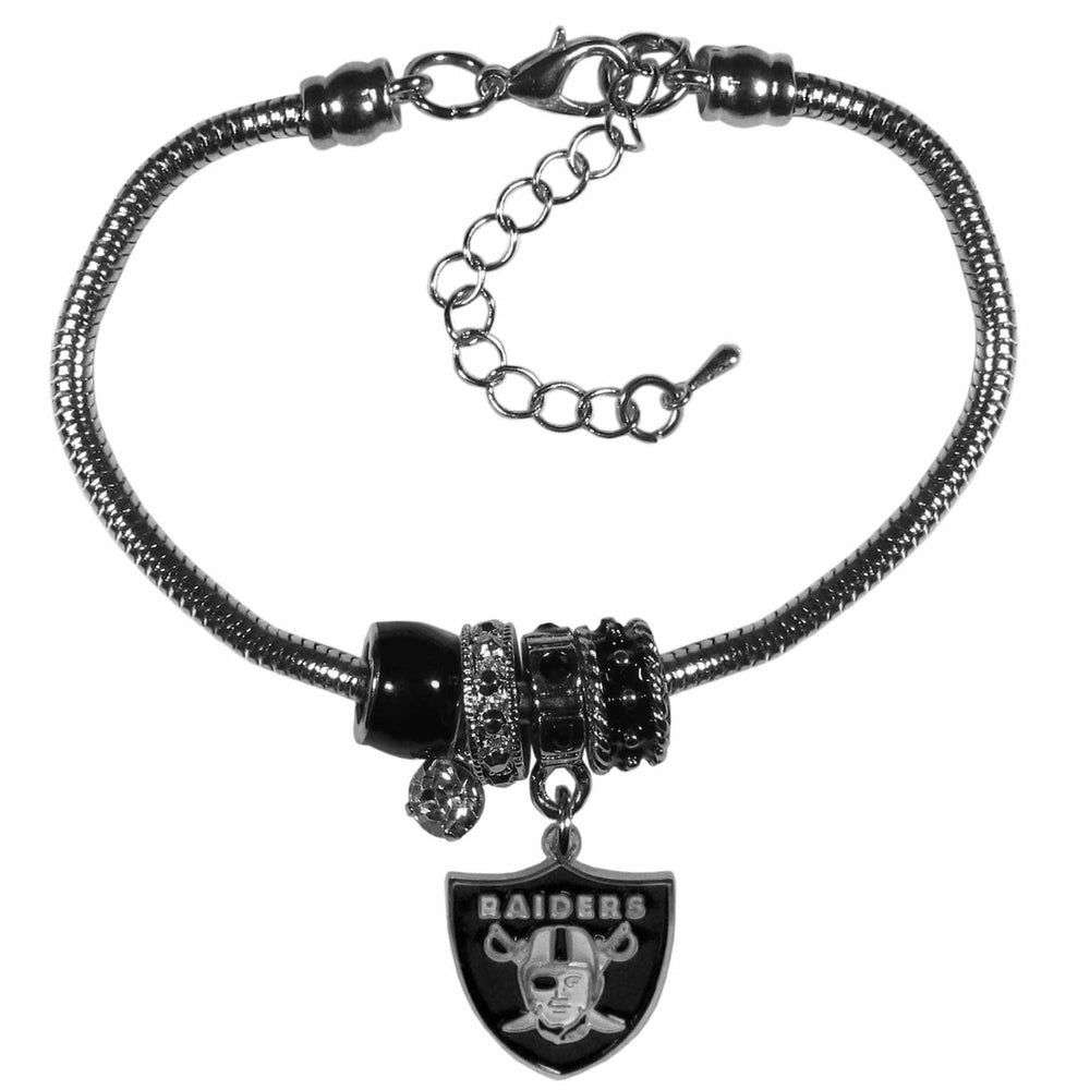 Las Vegas Raiders Euro Bead Bracelet - Siskiyou Buckle