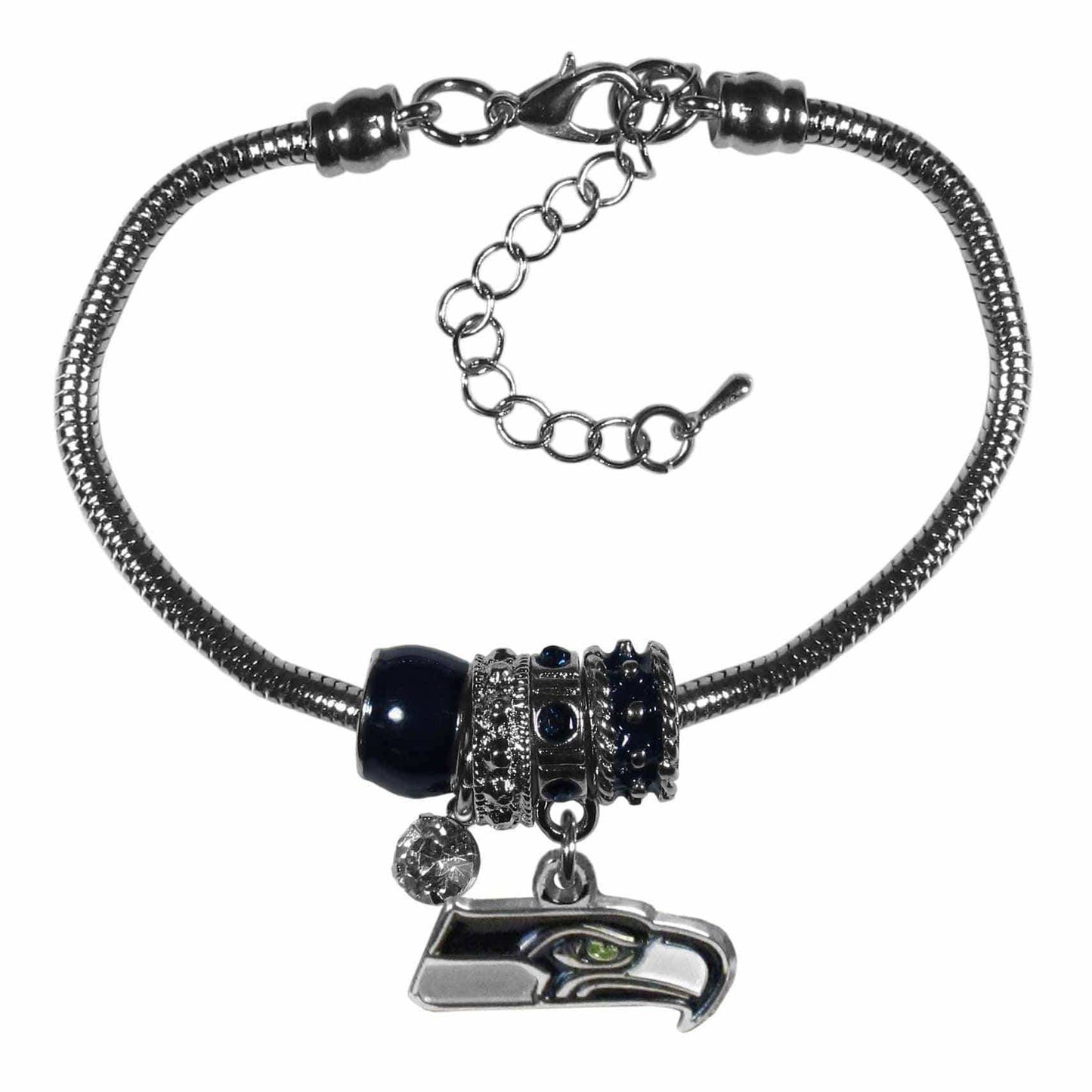 Seattle Seahawks Euro Bead Bracelet - Siskiyou Buckle - Flyclothing LLC