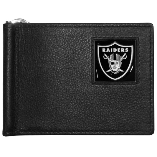 Las Vegas Raiders Leather Bill Clip Wallet - Flyclothing LLC
