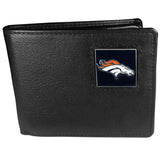 Denver Broncos Leather Bi-fold Wallet Packaged in Gift Box - Siskiyou Buckle