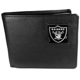 Las Vegas Raiders Leather Bi-fold Wallet Packaged in Gift Box - Siskiyou Buckle