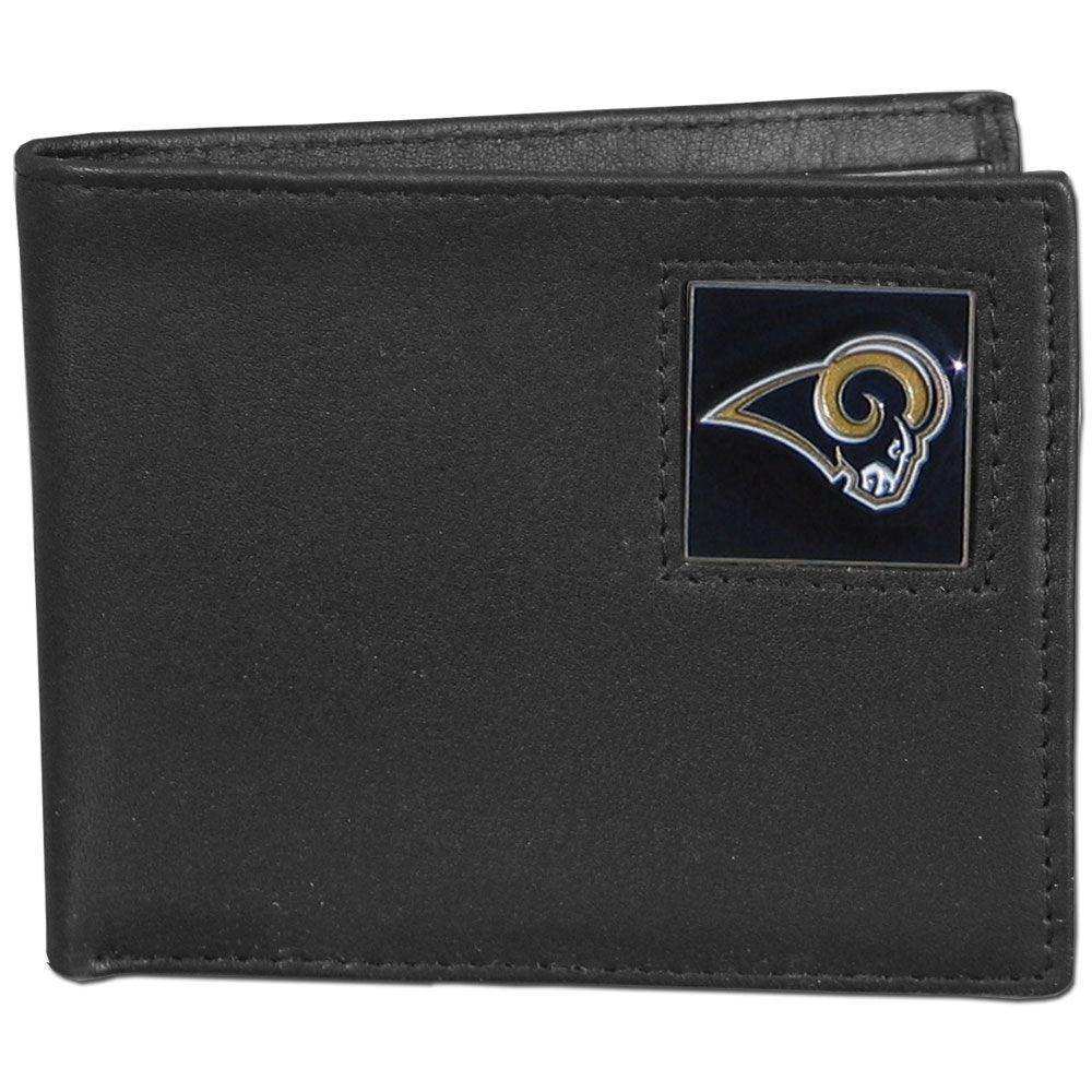 Los Angeles Rams Leather Bi-fold Wallet Packaged in Gift Box - Siskiyou Buckle - Flyclothing LLC