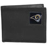 Los Angeles Rams Leather Bi-fold Wallet Packaged in Gift Box - Siskiyou Buckle
