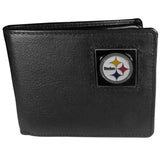 Pittsburgh Steelers Leather Bi-fold Wallet Packaged in Gift Box - Siskiyou Buckle