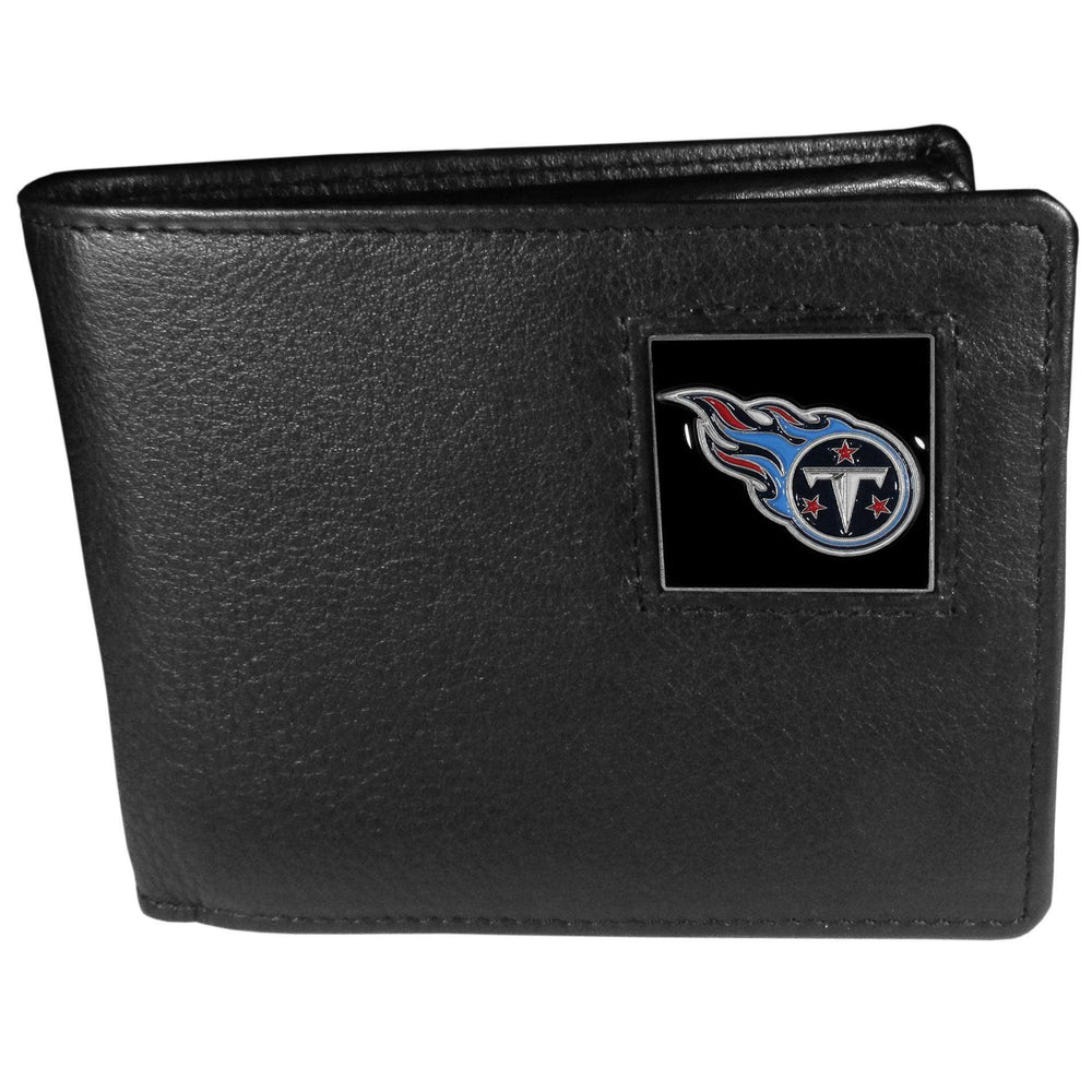 Tennessee Titans Leather Bi-fold Wallet Packaged in Gift Box - Siskiyou Buckle