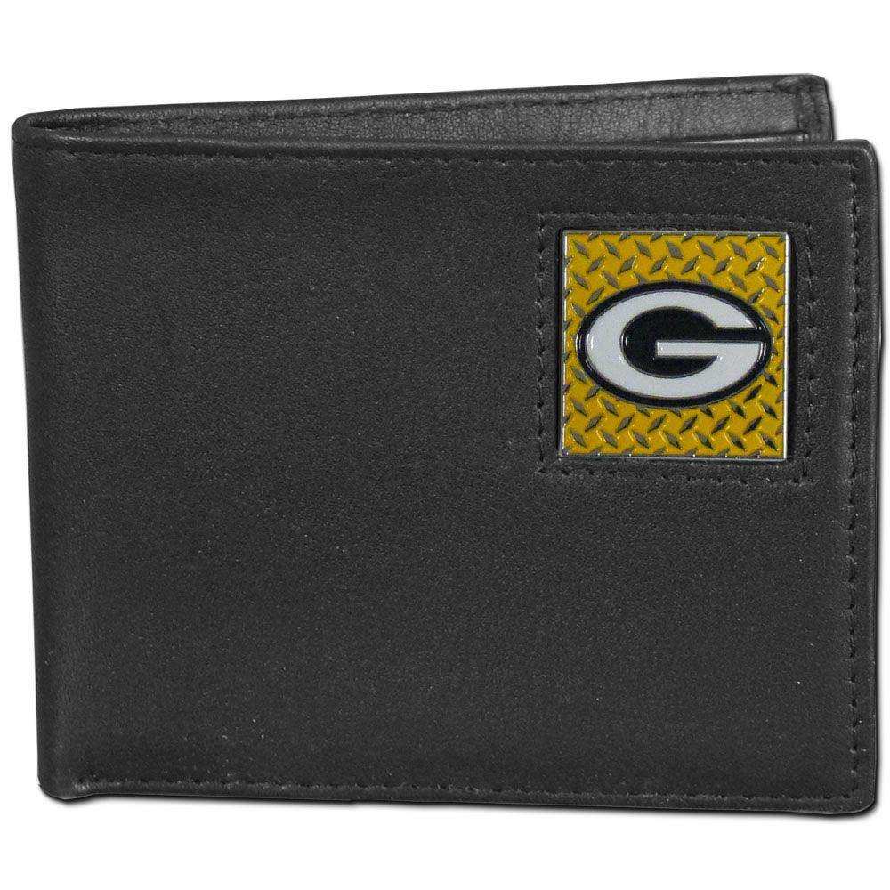 Green Bay Packers Gridiron Leather Bi-fold Wallet - Siskiyou Buckle - Flyclothing LLC