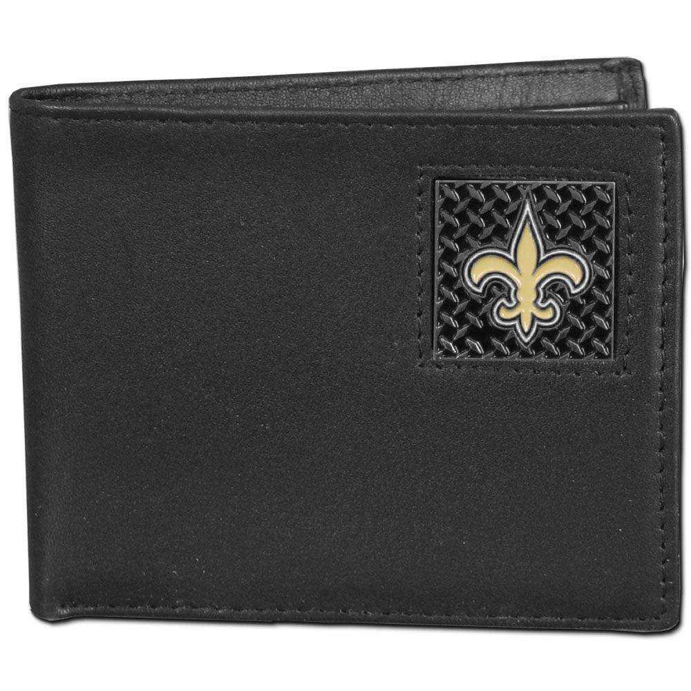 New Orleans Saints Gridiron Leather Bi-fold Wallet - Siskiyou Buckle - Flyclothing LLC