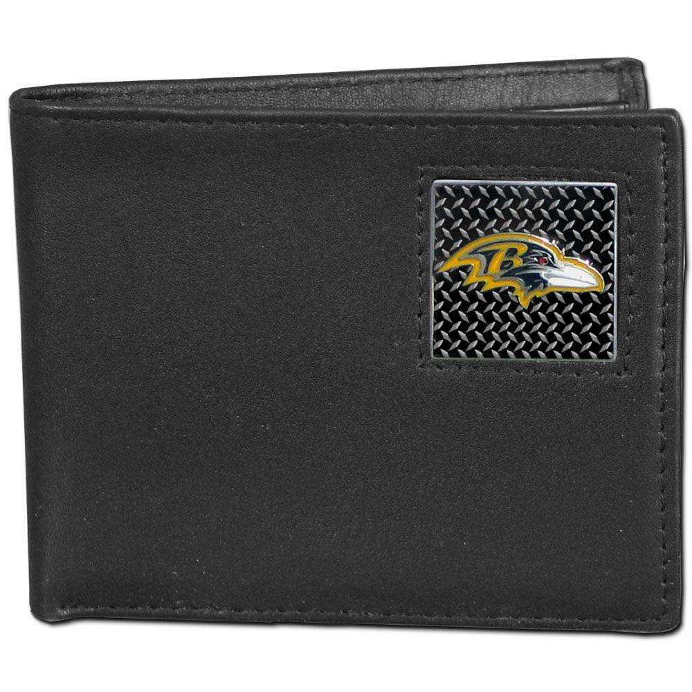 Baltimore Ravens Gridiron Leather Bi-fold Wallet - Siskiyou Buckle - Flyclothing LLC