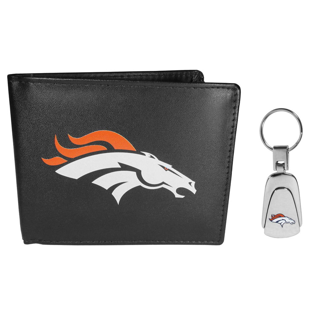 Denver Broncos Bi-fold Wallet & Steel Key Chain - Siskiyou Buckle
